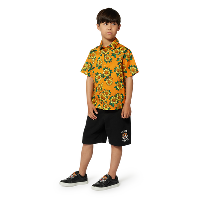 Camisa em cetim de algod&atilde;o KENZO KIDS BOY