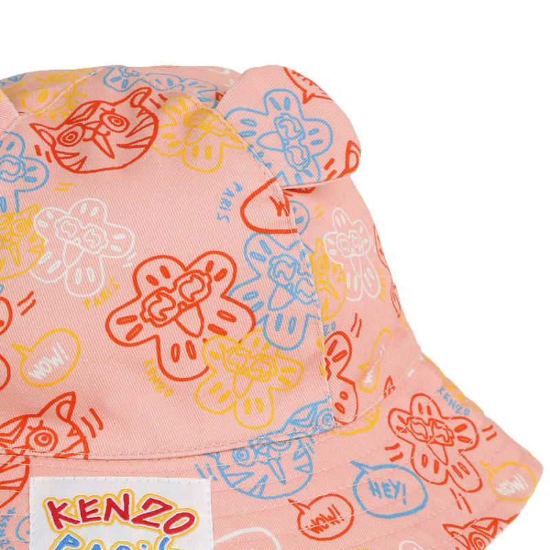 Printed cotton hat with ears KENZO KIDS 
                    UNISEX