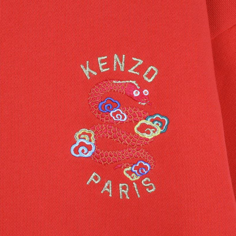 Vestido a direito com bordados KENZO KIDS 
                        GIRL