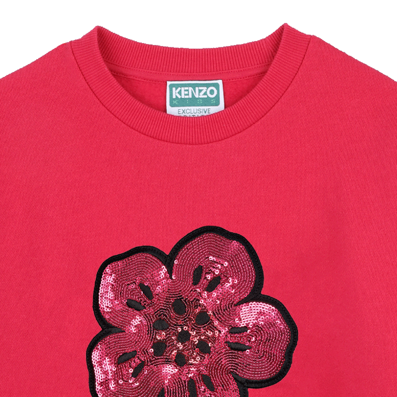 Vestido de moletom com manga balão KENZO KIDS 
                    GIRL
