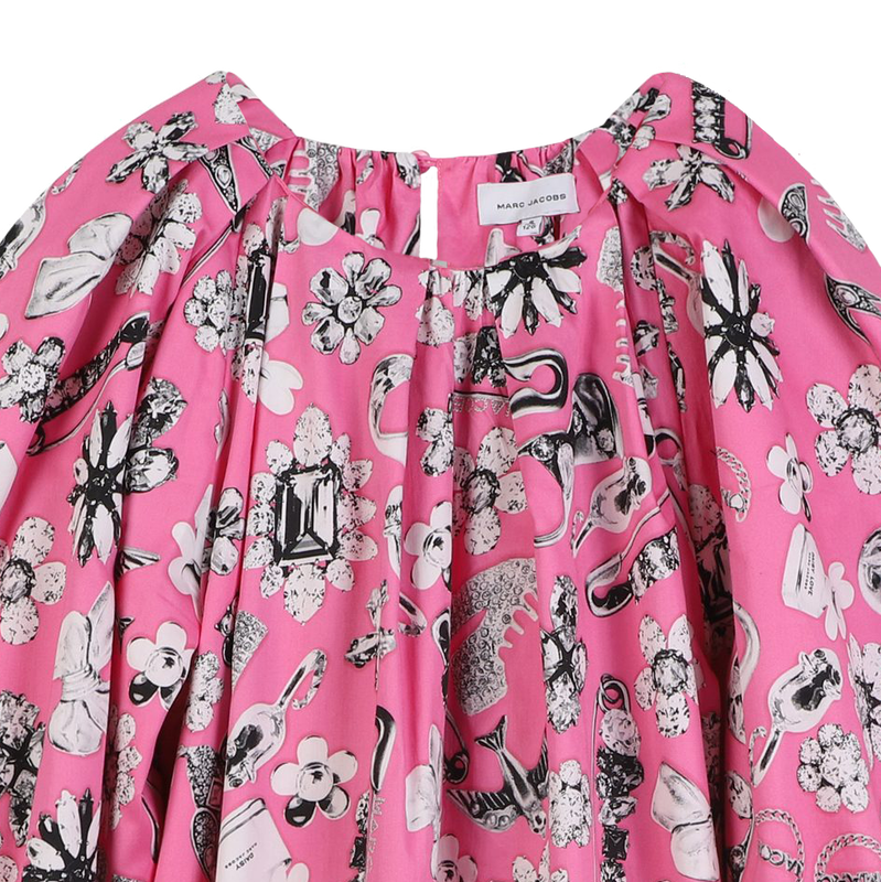 Vestido de cetim de algod&atilde;o MARC JACOBS 
                        GIRL