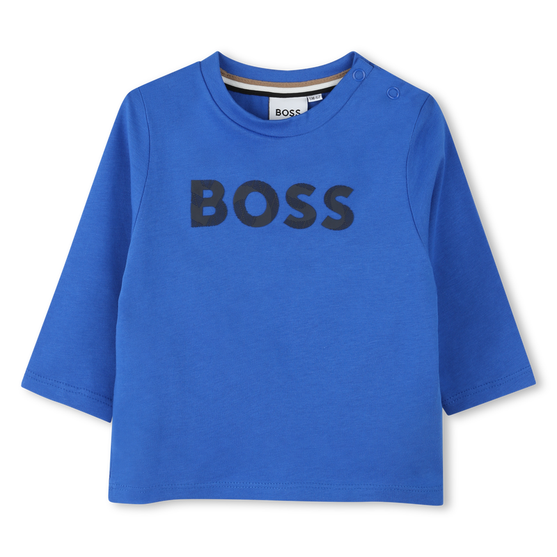 T-shirt algod&atilde;o com log&oacute;tipo BOSS 
                        BOY