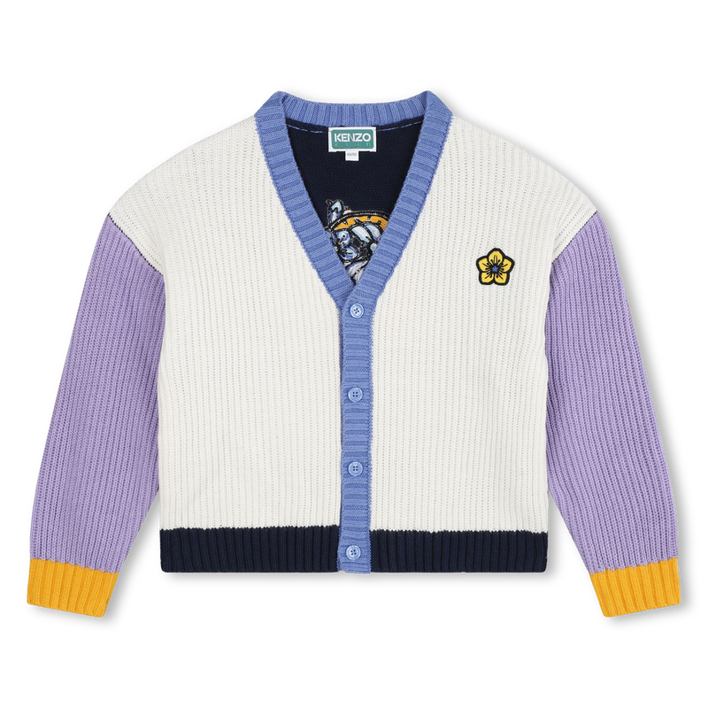 Cardigã de malha multicolorido KENZO KIDS 
                    GIRL