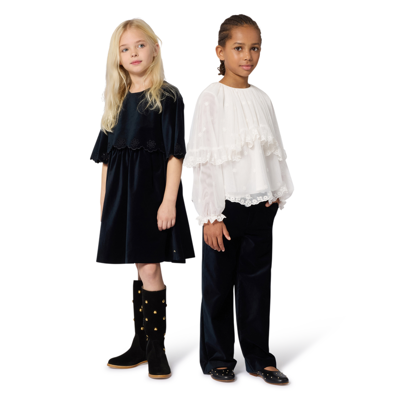 Blusa com folhos e bordados CHLOE 
                    GIRL