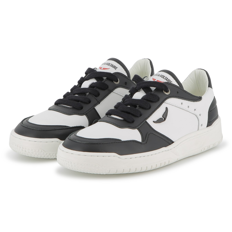 Sapatilhas com atacadores em pele de vaca ZADIG & VOLTAIRE 
                        UNISEX