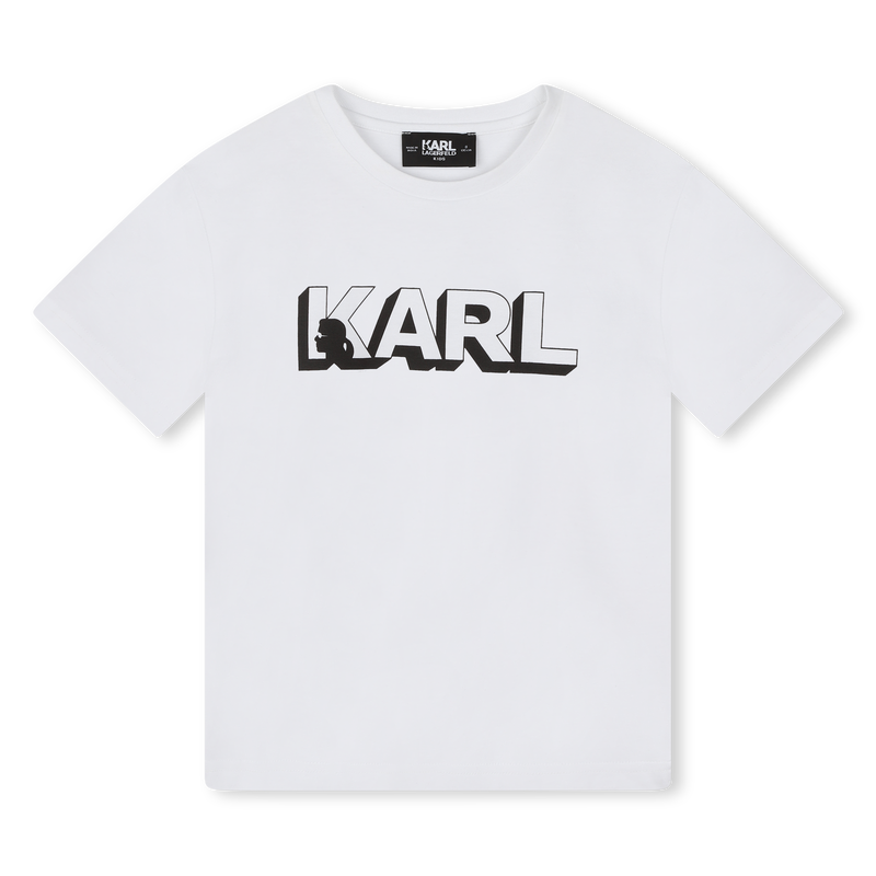 T-shirt manga curta em algod&atilde;o KARL LAGERFELD KIDS 
                        BOY