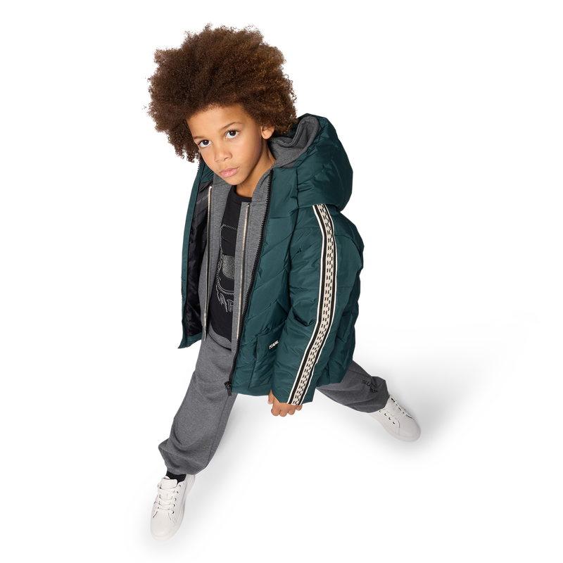 Casaco acolchoado com capuz KARL LAGERFELD KIDS 
                        BOY