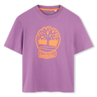 T-shirt bicolor com log&oacute;tipo, FRAMBOESA, hi-res
