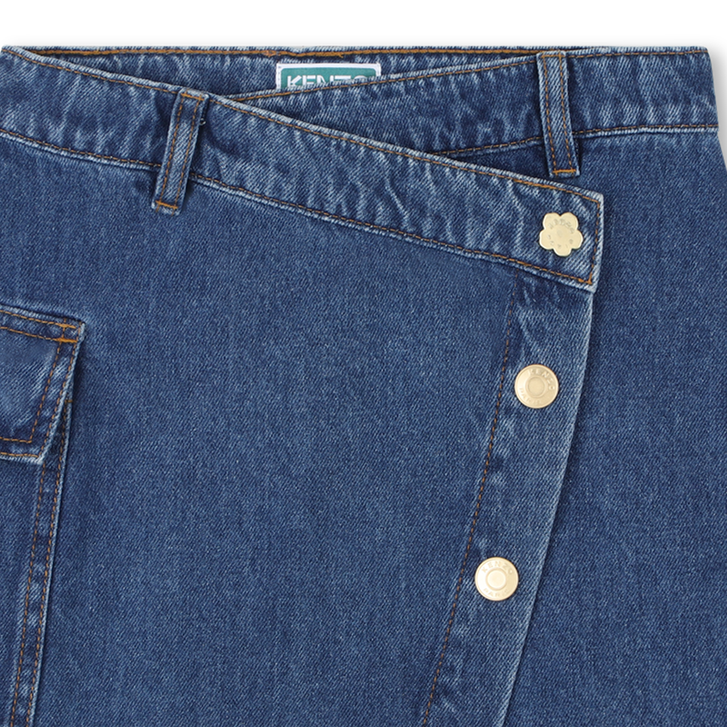 Saia jeans assimétrica KENZO KIDS 
                    GIRL