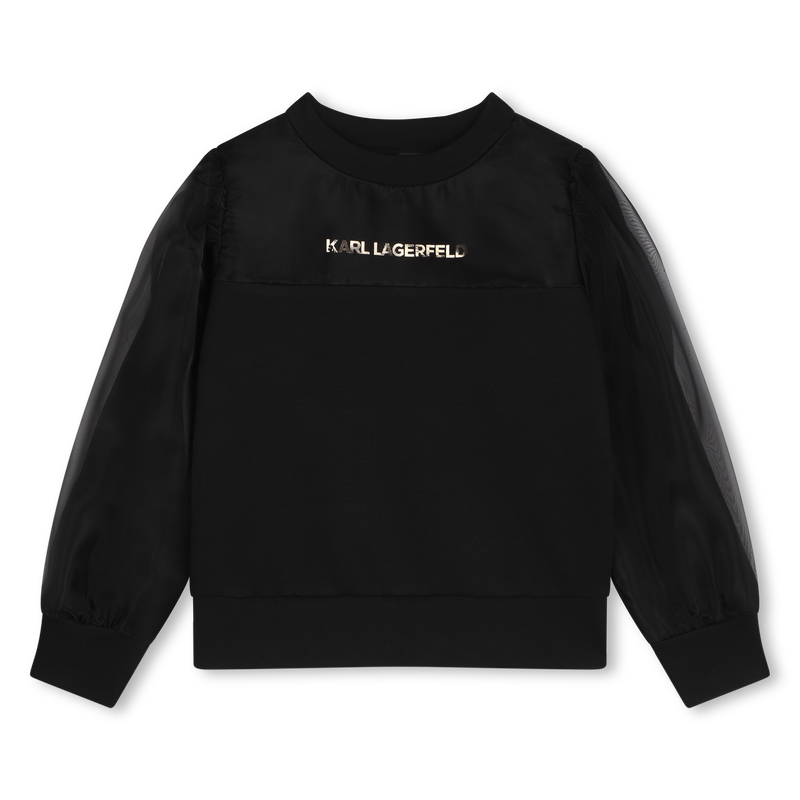 Sweatshirt mangas em organza KARL LAGERFELD KIDS 
                        GIRL