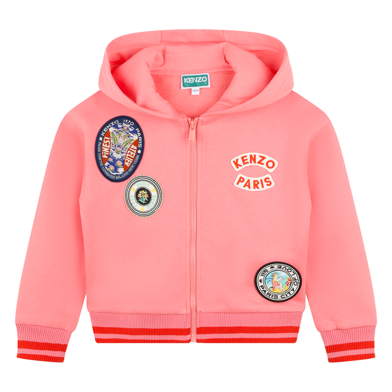 Sweatshirt molet&atilde;o com fecho KENZO KIDS 
                        GIRL