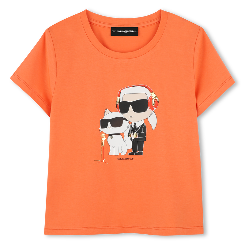 T-shirt com estampa KARL LAGERFELD KIDS 
                        GIRL