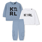 Conjunto de moletom, cal&ccedil;a e camiseta KARL LAGERFELD KIDS 
                    BOY