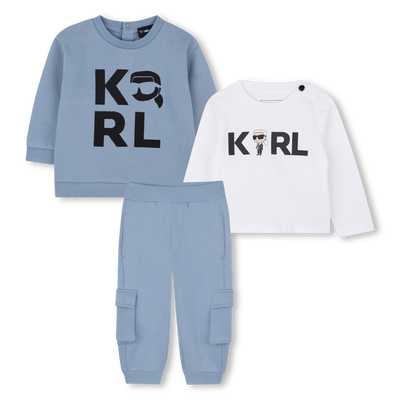Conjunto de moletom, cal&ccedil;a e camiseta KARL LAGERFELD KIDS BOY