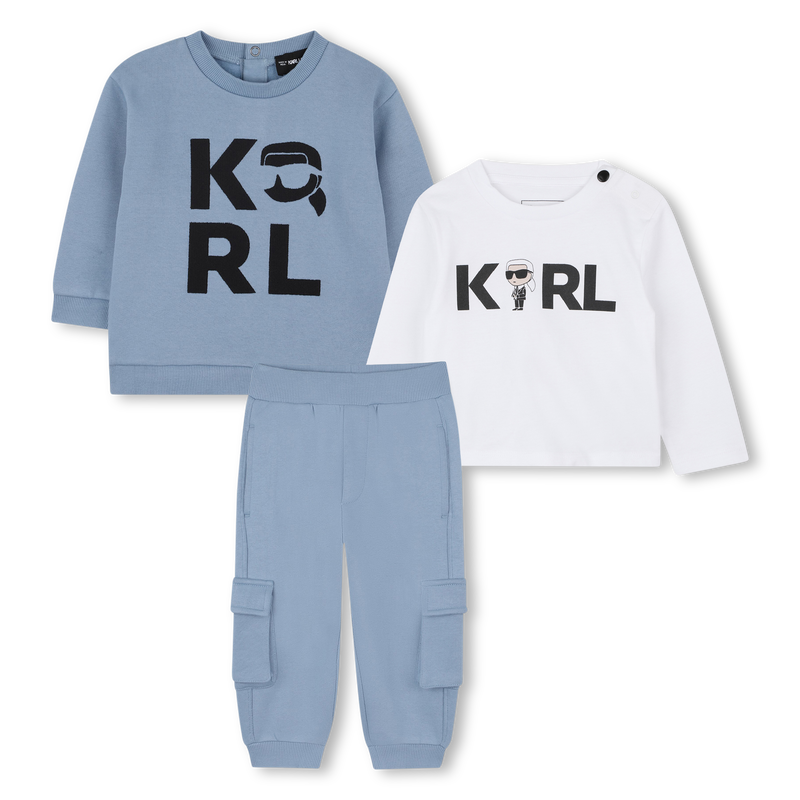 Conjunto de moletom, cal&ccedil;a e camiseta KARL LAGERFELD KIDS 
                        BOY