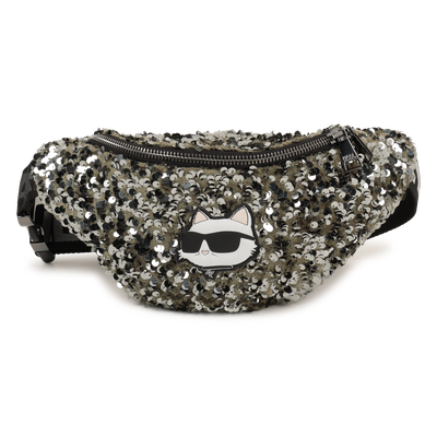 Bolsa de cintura ajust&aacute;vel com lantejoulas KARL LAGERFELD KIDS GIRL