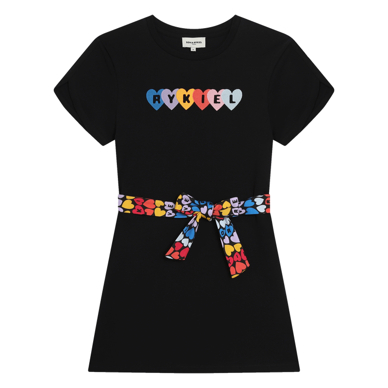 Vestido de algodão com cinto