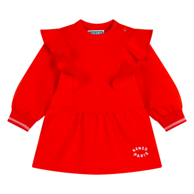 Vestido em moletão com folhos KENZO KIDS GIRL