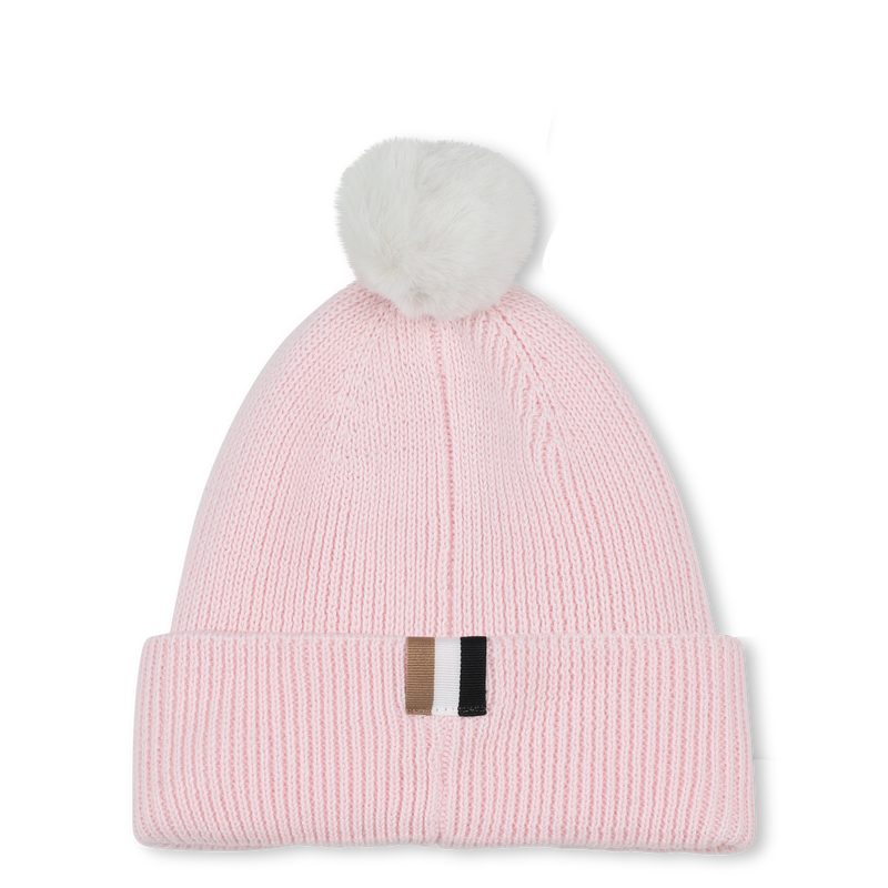 Gorro de malha com pompom BOSS 
                    GIRL