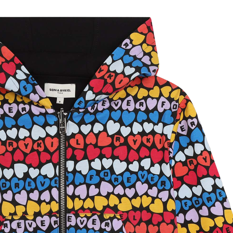 Sweatshirt com fecho com capuz SONIA RYKIEL 
                    GIRL