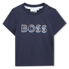 T-shirt com log&oacute;tipo estampado, AZUL MARINHO, hi-res