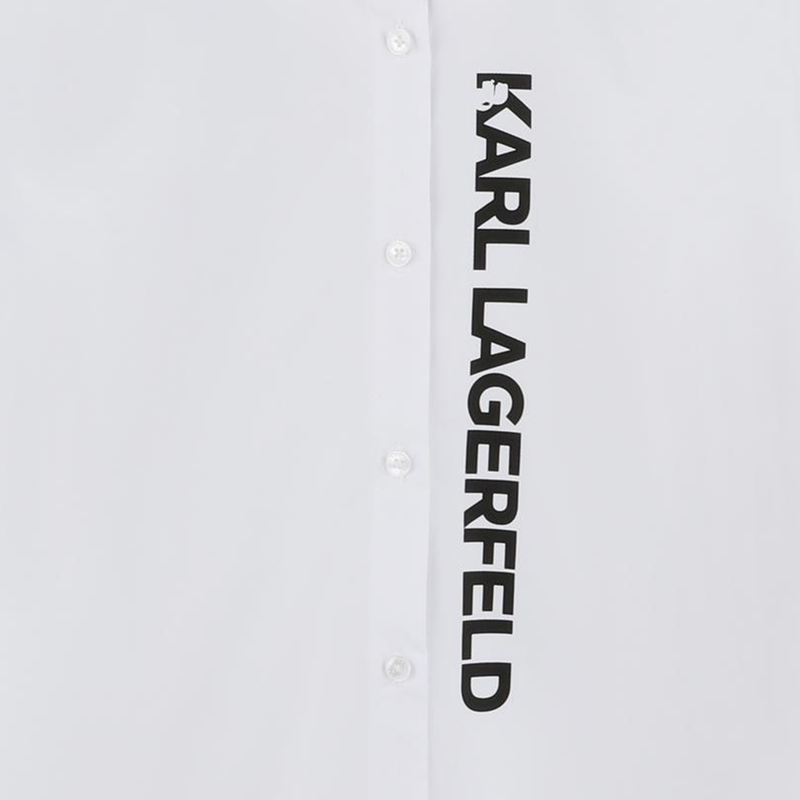 Vestido camisa em popelina KARL LAGERFELD KIDS 
                    GIRL