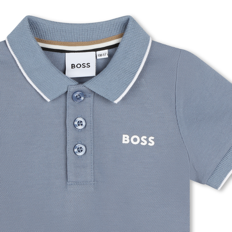 Polo liso de algodão piqué BOSS 
                    BOY