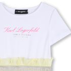 Vestido bi-material manga curta KARL LAGERFELD KIDS 
                    GIRL