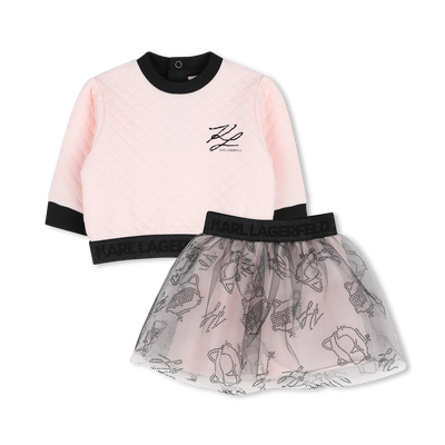 Conjunto de moletom e saia KARL LAGERFELD KIDS MENINA