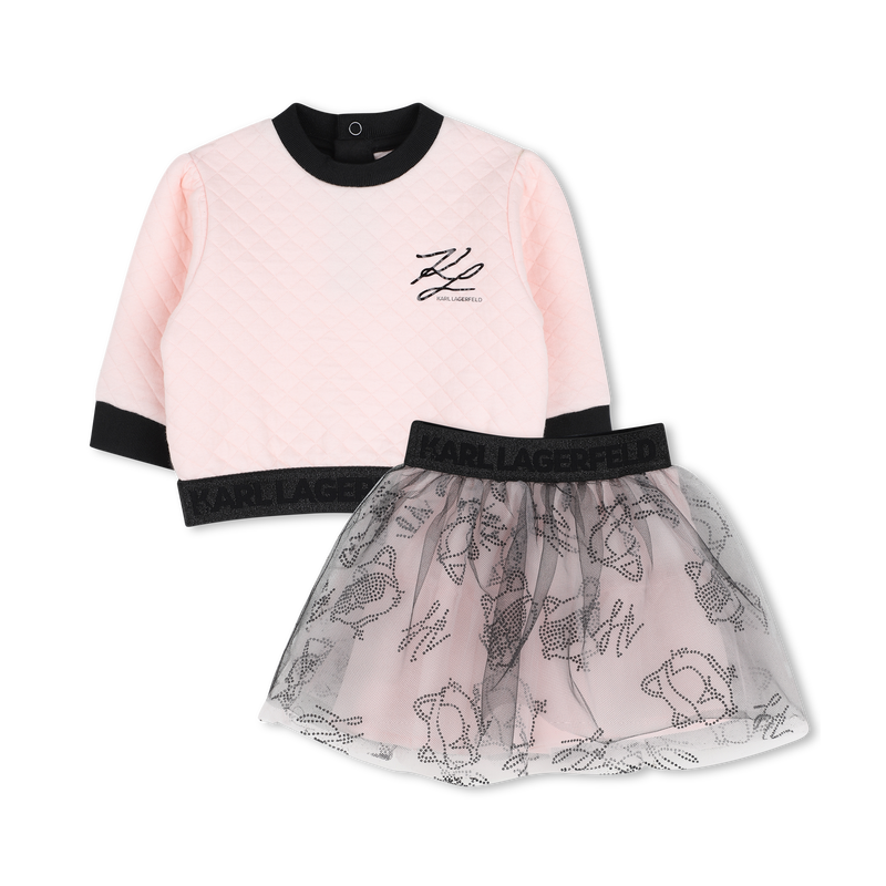 Conjunto de moletom e saia KARL LAGERFELD KIDS 
                        MENINA