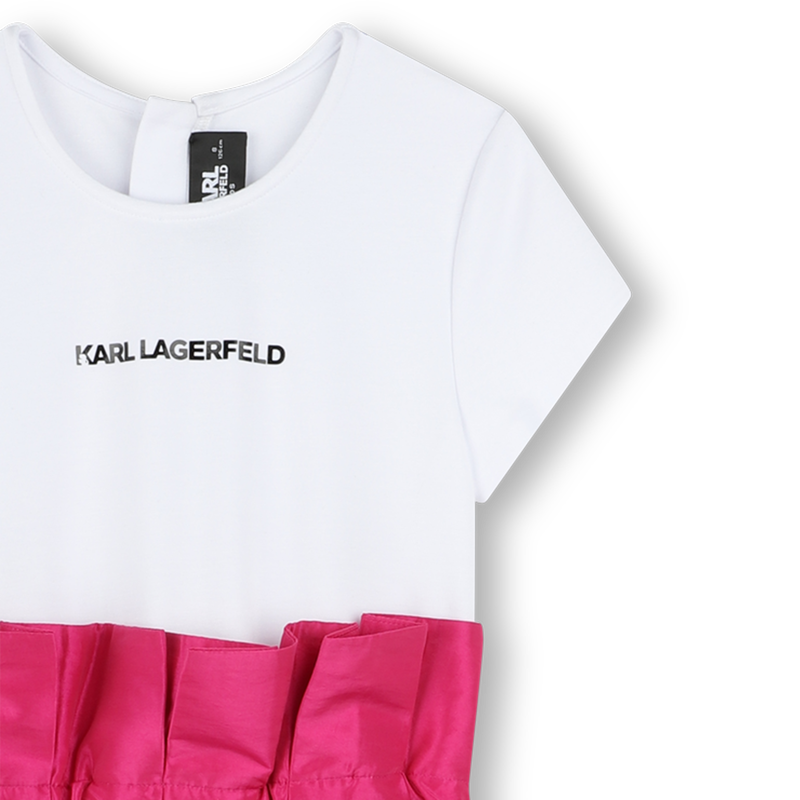Vestido de cerim&oacute;nia em tafet&aacute; KARL LAGERFELD KIDS 
                        GIRL