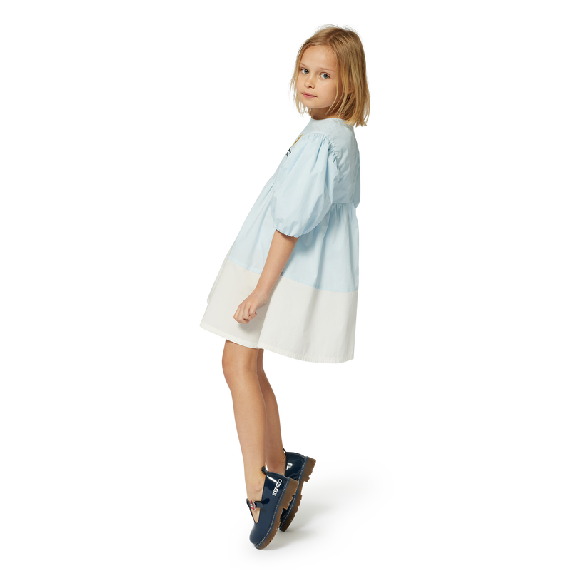 Vestido bicolor em corte evas&eacute; KENZO KIDS 
                        GIRL
