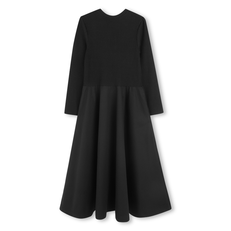 Vestido comprido bimaterial DKNY 
                    GIRL