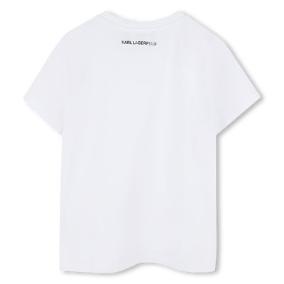 T-shirt with diamantés KARL LAGERFELD KIDS GIRL