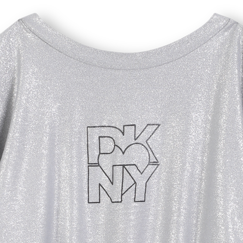 Vestido de jersey prateado com lantejoulas DKNY 
                        GIRL
