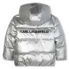 Jaqueta prateada com capuz KARL LAGERFELD KIDS 
                    GIRL