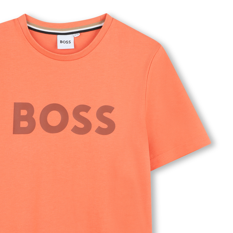 T-shirt manga curta em algod&atilde;o BOSS 
                        BOY