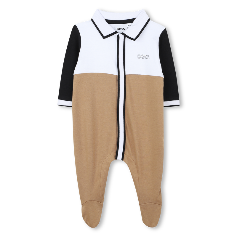 Pijama tricolor com gola polo BOSS 
                        BOY