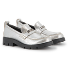 Mocassins de couro bovino met&aacute;lico DKNY 
                    GIRL