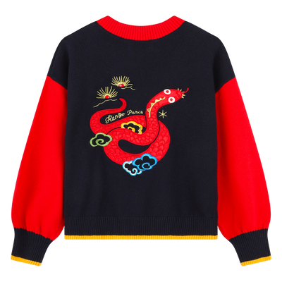 Camisola de malha com bordados KENZO KIDS GIRL