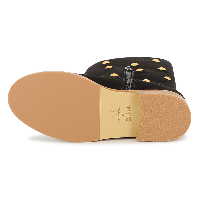 Botas de couro de camur&ccedil;a de bezerro CHLOE 
                        GIRL