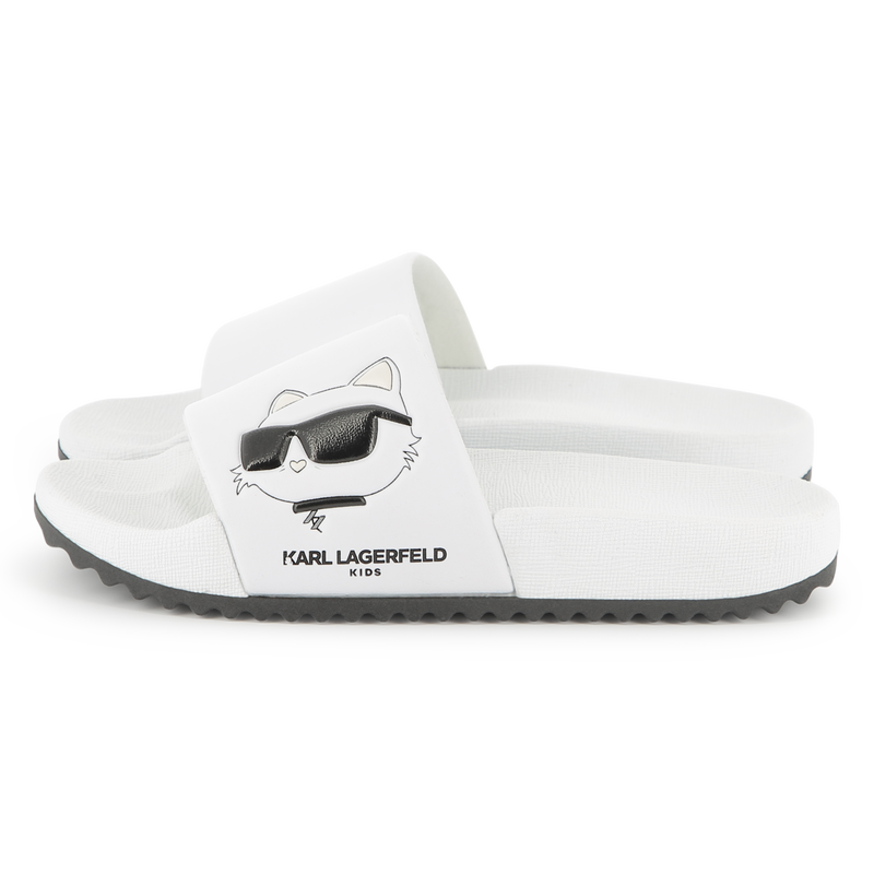Chinelos com estampa em relevo KARL LAGERFELD KIDS 
                        GIRL