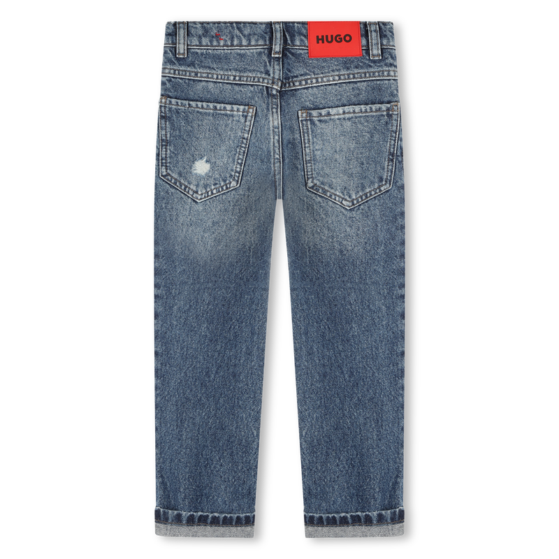 Distressed straight jeans HUGO 
                    BOY