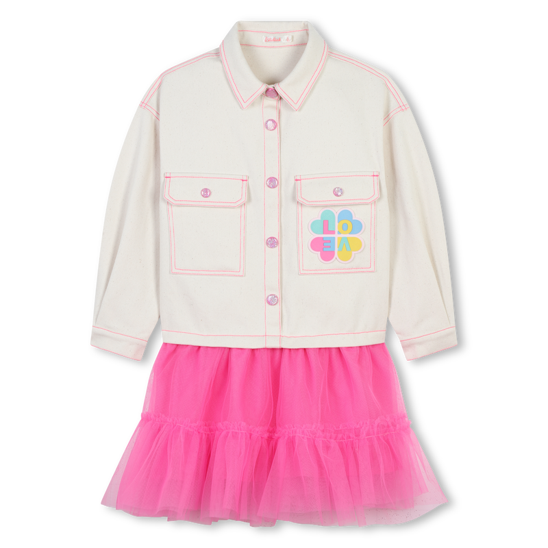 Vestido bi-matéria BILLIEBLUSH 
                    GIRL