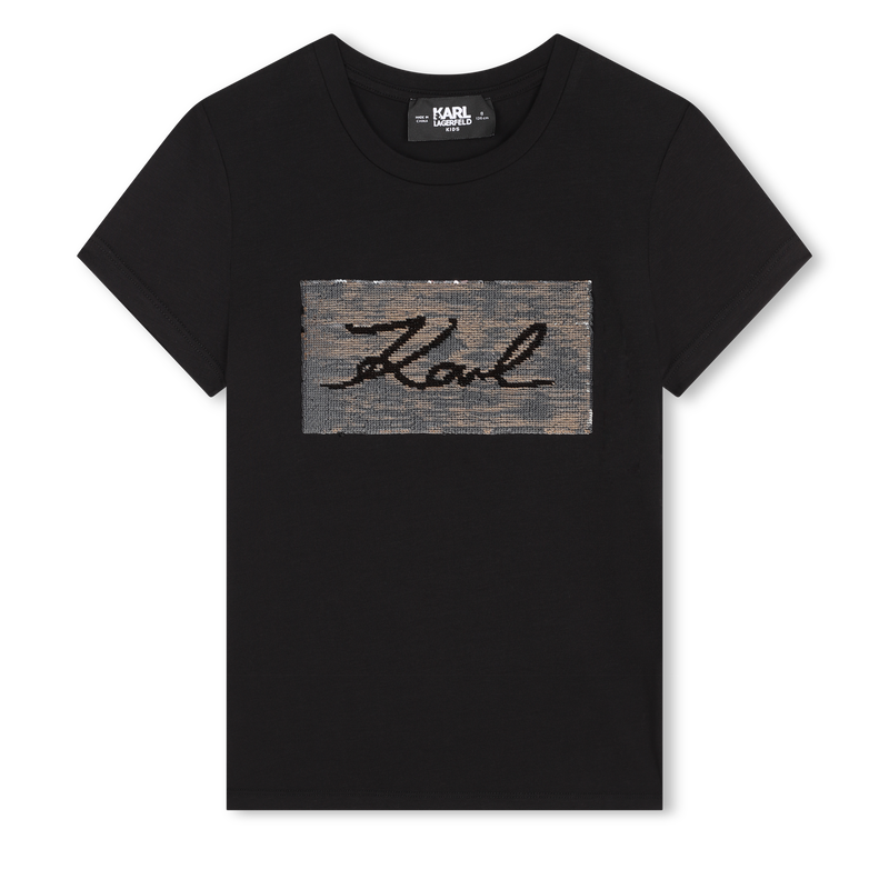 T-shirt com lantejoulas KARL LAGERFELD KIDS 
                    GIRL