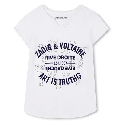 T-shirt com gola tunisina ZADIG & VOLTAIRE GIRL