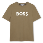 Camiseta de mangas curtas, BEGE ESCURO, hi-res
