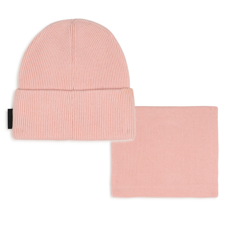 Conjunto de touca e bufanda KARL LAGERFELD KIDS 
                        MENINA
