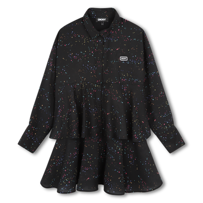 Vestido com folhos DKNY GIRL