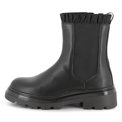 Bota Chelsea de couro bovino KARL LAGERFELD KIDS GIRL